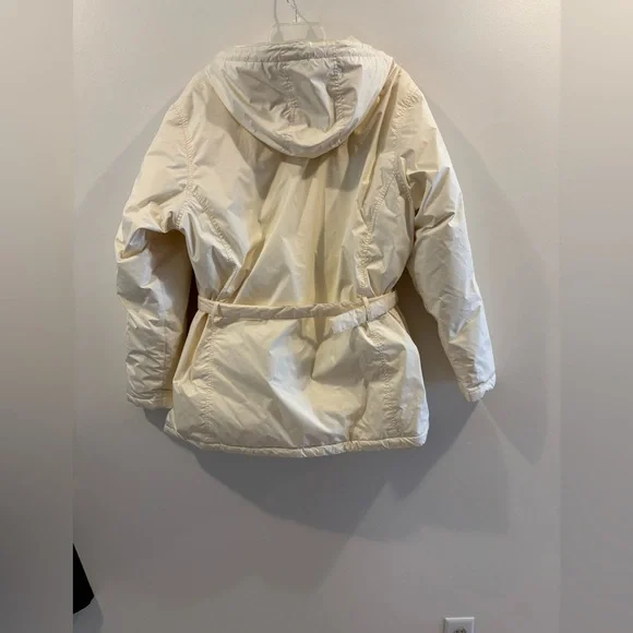 Lands End Goose Down Puffer Parka Coat Womens XL 18-20 Hood, Belt - Picture 3 of 6